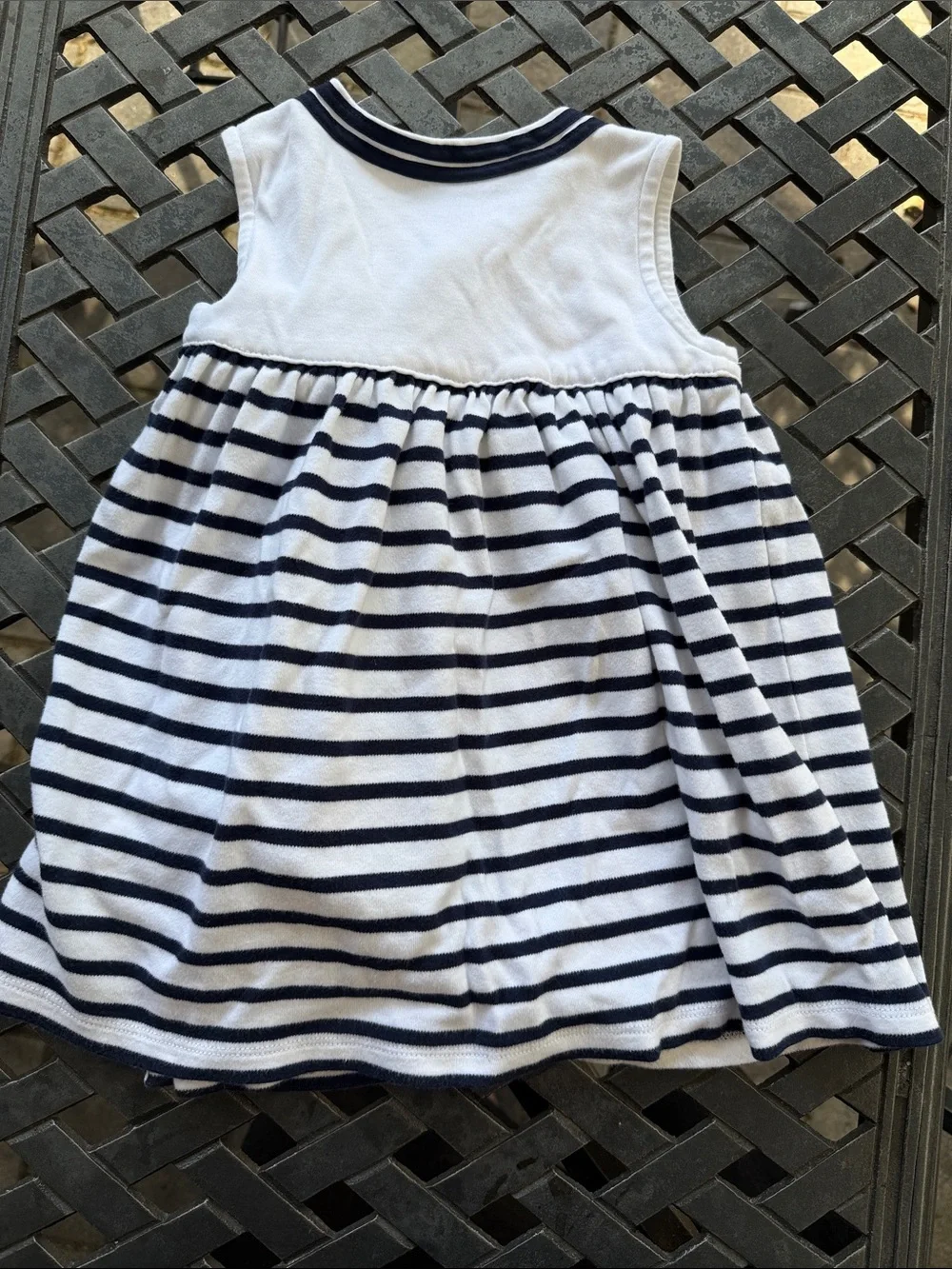 Ralph Lauren White & Navy Striped Baby Dress